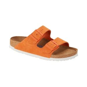 Birkenstock Arizona Soft Footbed, Narrow 40, Suede in Russet.